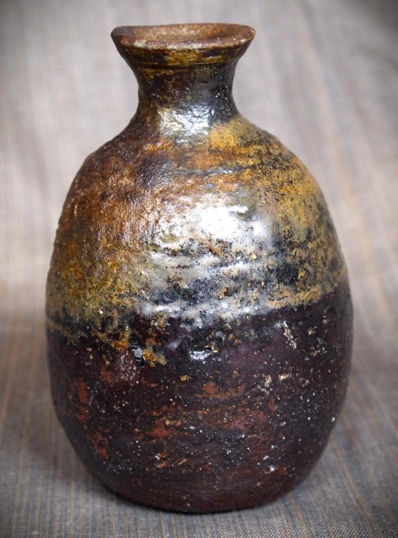 希少作★小山日出男★黒備前窯変徳利