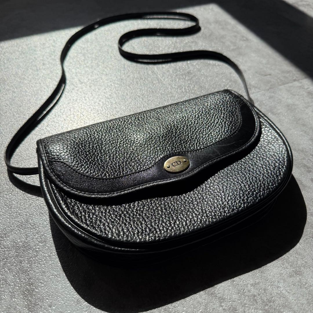 バッグ Christian Dior lether sholder bag black