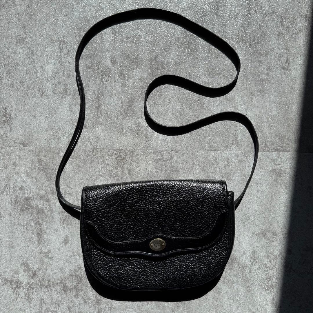 バッグ Christian Dior lether sholder bag black
