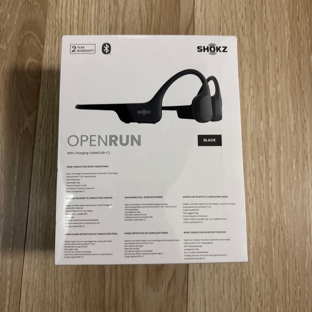 【値下げ】新品未開封　SHOKZ OpenRun骨伝導イヤホン ブラック