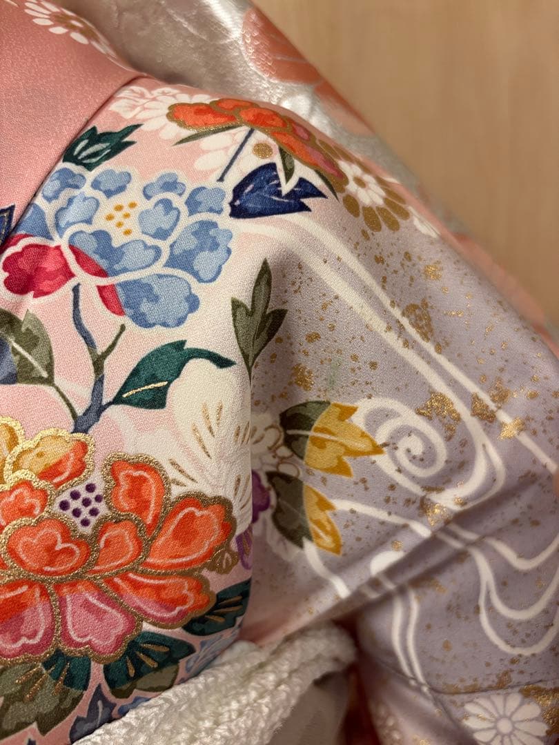 振袖フルセット ピンク グレー 古典柄 金彩 ミントグリーンsMH2512141