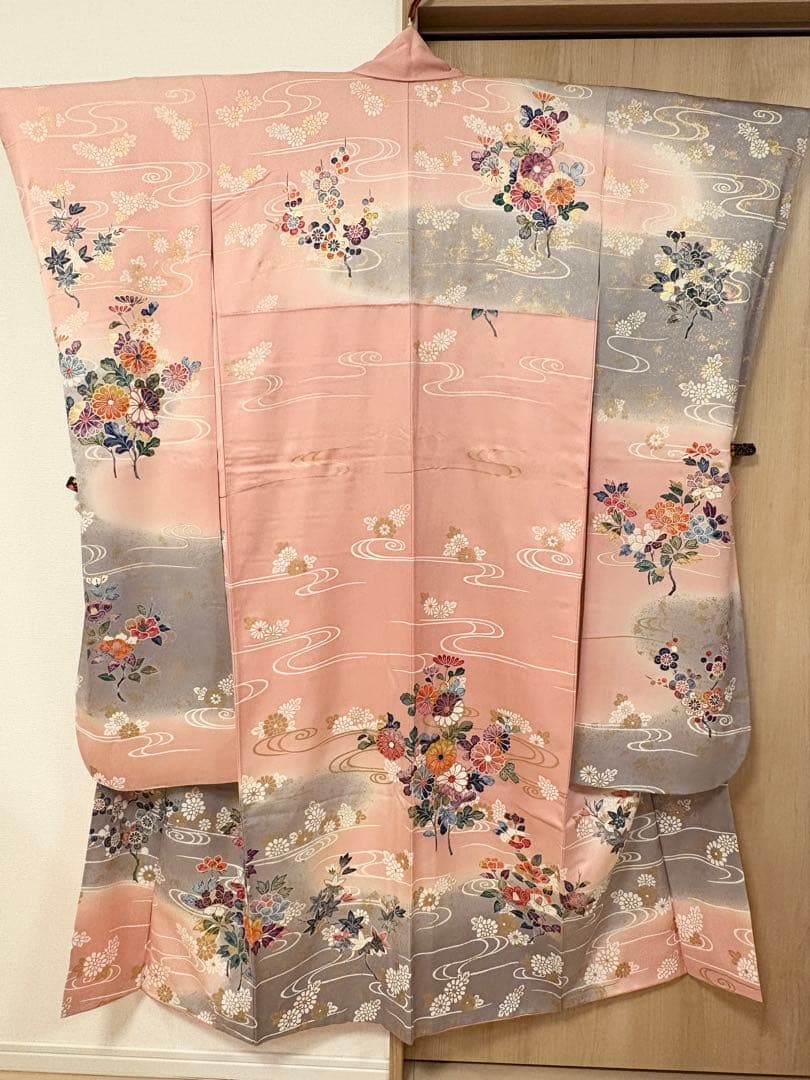 振袖フルセット ピンク グレー 古典柄 金彩 ミントグリーンsMH2512141