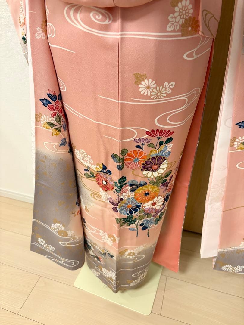 振袖フルセット ピンク グレー 古典柄 金彩 ミントグリーンsMH2512141