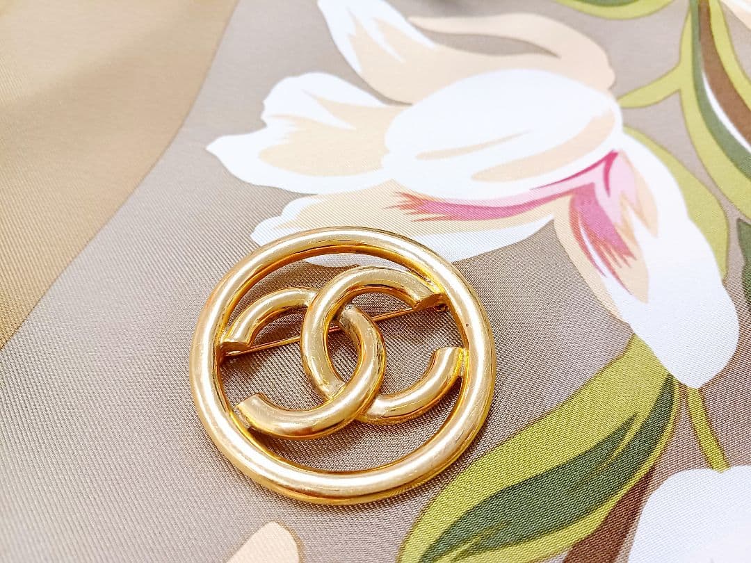 CHANEL シャネル　 ココマーク サークル ブローチ　ヴィンテージ
