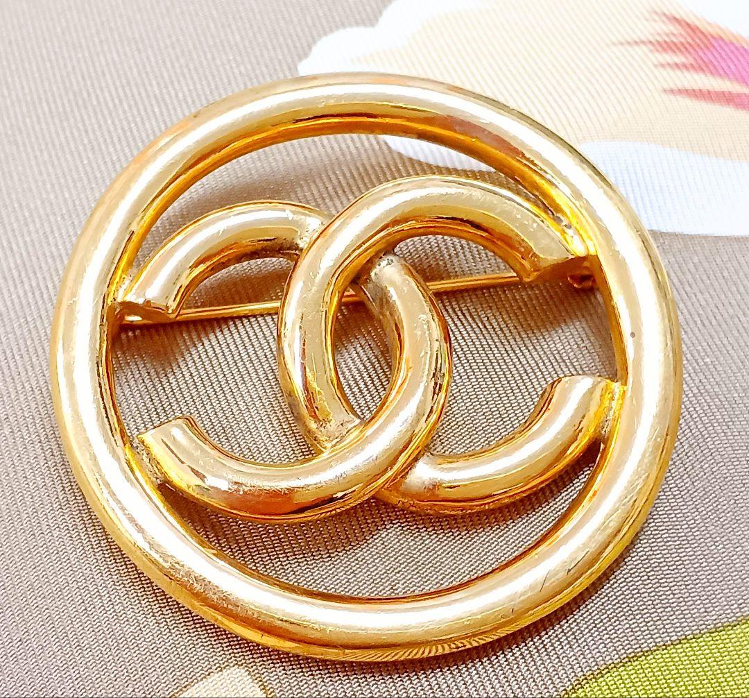 CHANEL シャネル　 ココマーク サークル ブローチ　ヴィンテージ