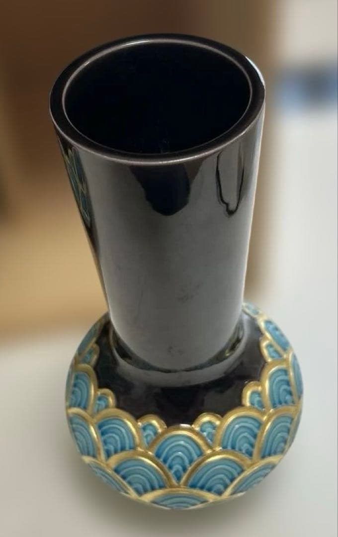 茶道具　皆具　中村翠嵐の紫交青海波　共箱