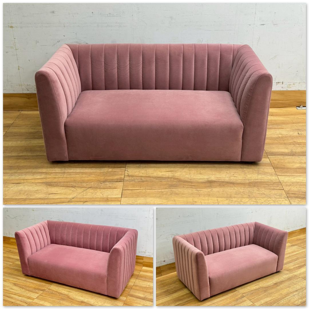 T1474☆展示品☆フランフラン　シュエット 2人掛けソファ ピンク　２Ｐソファ