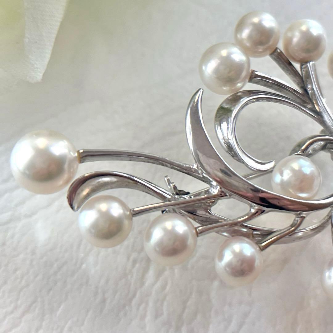 ☆美品☆ミキモト　シルバー　パール　12珠　ブローチ　皇室御用達ブランド