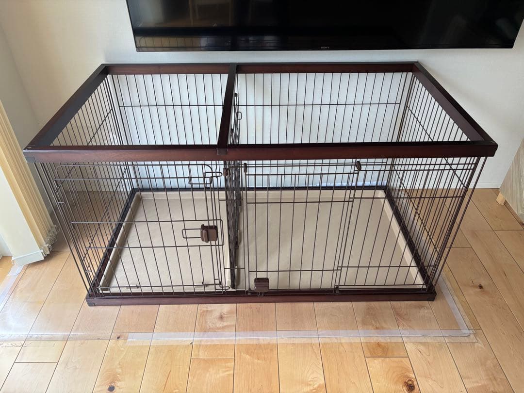 犬用ケージ ブラウン ペティオ　トイレのしつけができる　ドックルームサークル