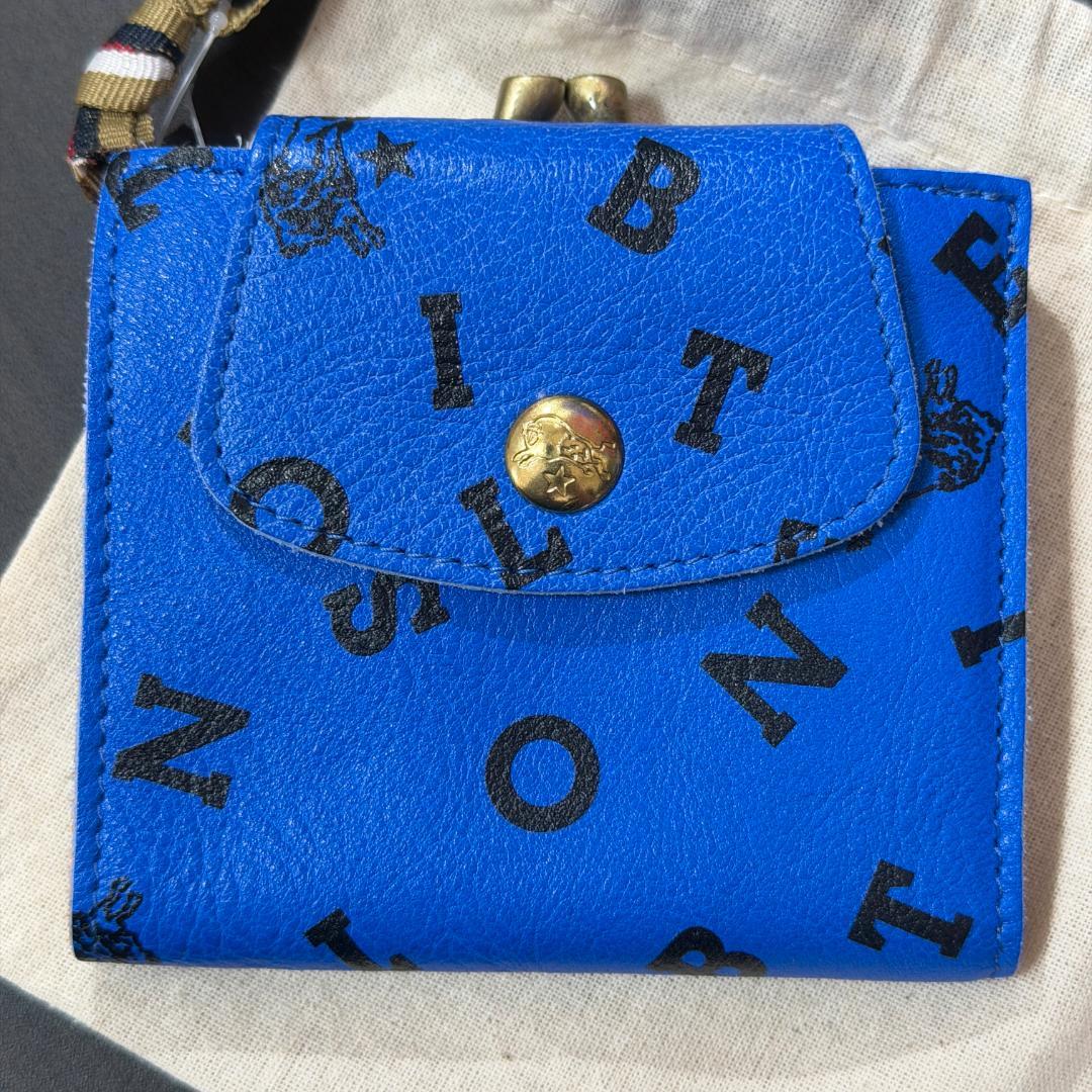 【新品未使用】イルビゾンテ 二つ折り 財布 がま口 ロゴ ブルー系　セット