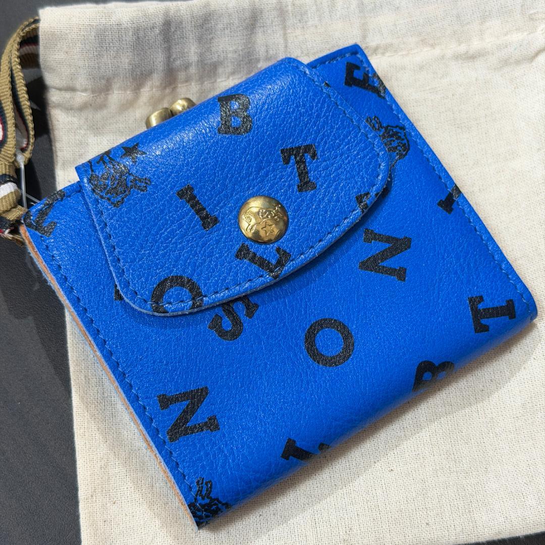 【新品未使用】イルビゾンテ 二つ折り 財布 がま口 ロゴ ブルー系　セット