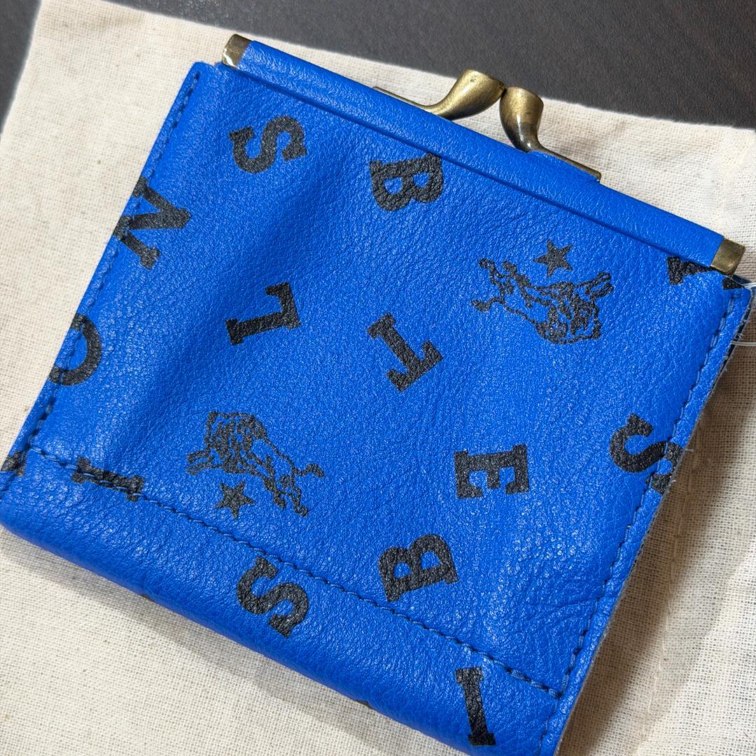 【新品未使用】イルビゾンテ 二つ折り 財布 がま口 ロゴ ブルー系　セット