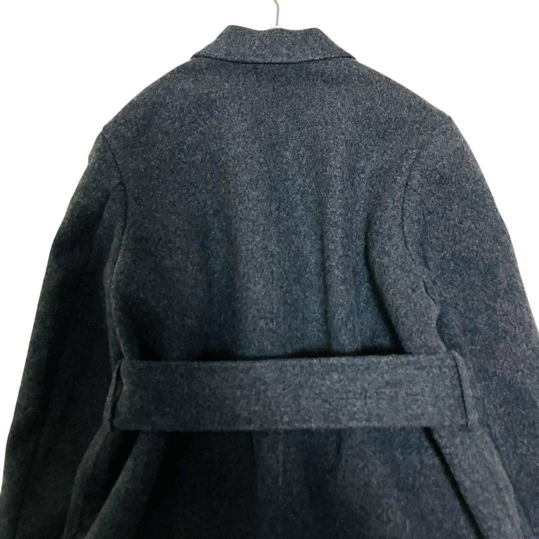 23AW anuans リバーロングチェスターコート ピュアウール グレー