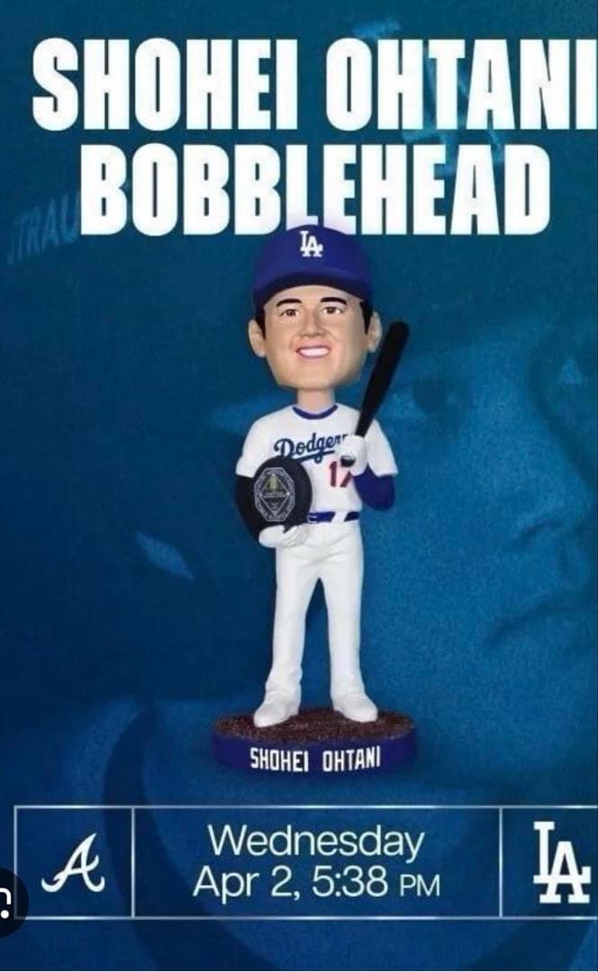 大谷翔平　Los Angeles Dodgers ボブルヘッド3体セット