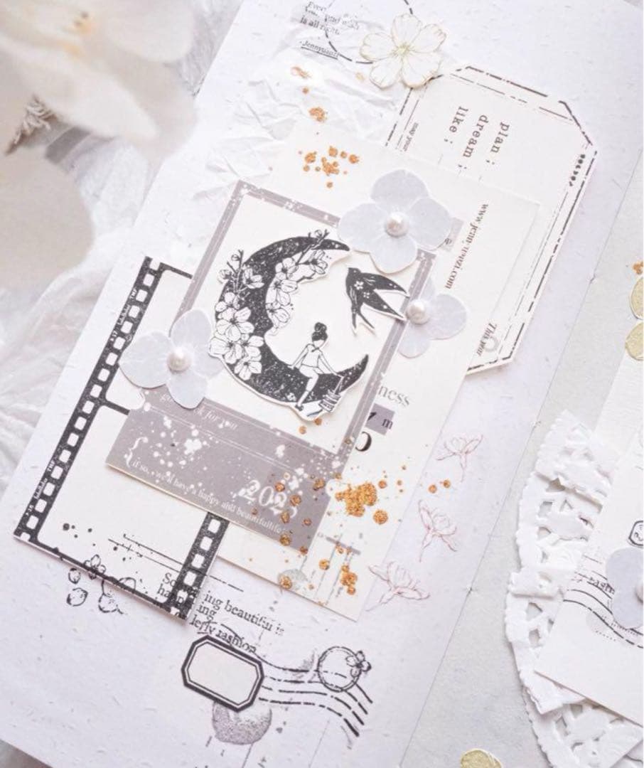 新品　枠素材のおすそ分け　コラージュベース素材　5種　100頁　160枚