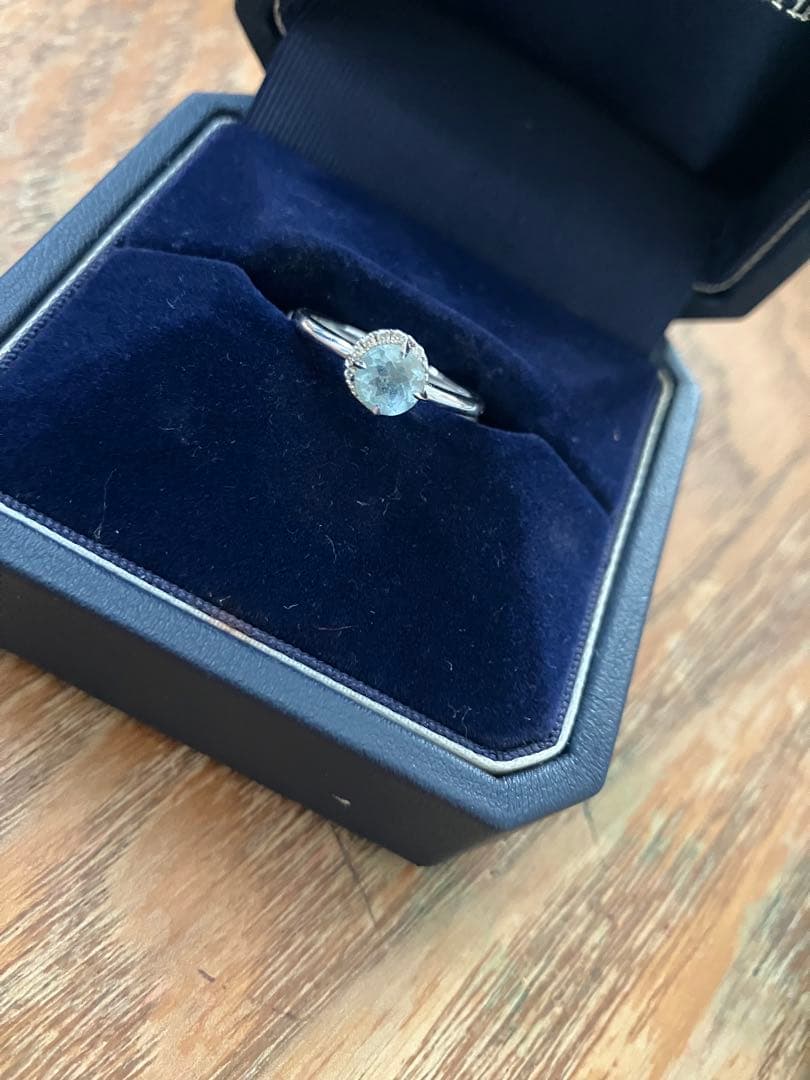 スタージュエリー　パワーオンザムーン　K18 アクアマリン　リング　ダイヤ