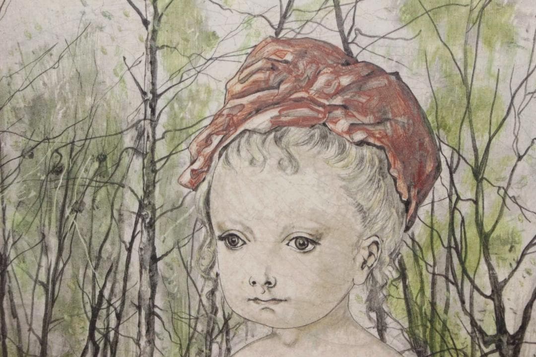 藤田嗣治 エスタンプリトグラフ 森の中の少女 3/150