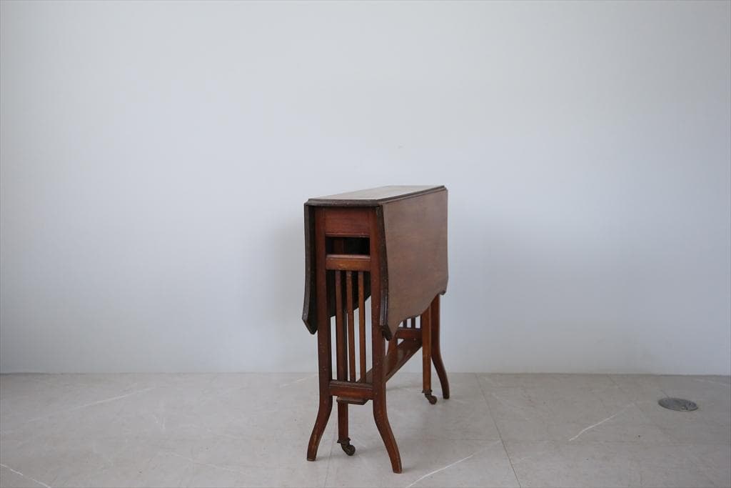 英国アンティーク木製ゲートレッグテーブル/ダイニング机/バタフライ(88-14)