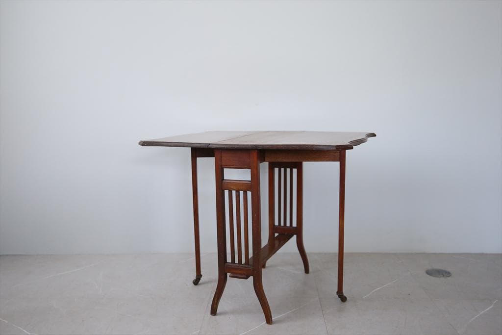 英国アンティーク木製ゲートレッグテーブル/ダイニング机/バタフライ(88-14)