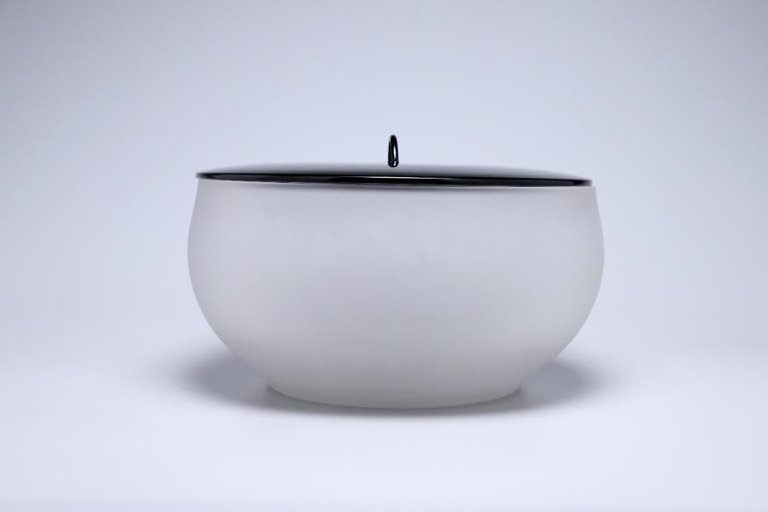 上野良樹　窯変硝子平水指　共箱　美品　硝子　ガラス　古美術　【正一古美術】