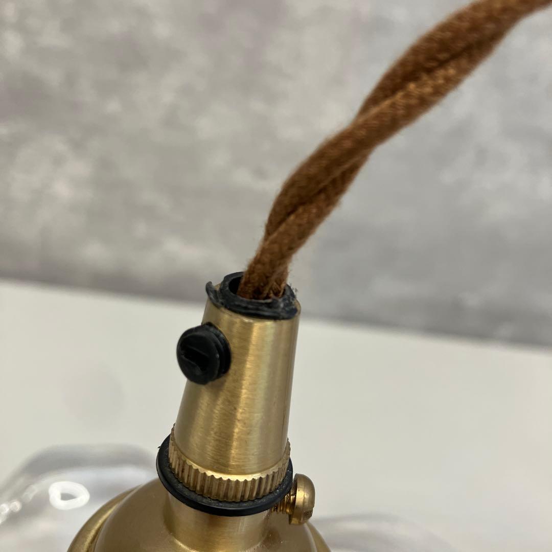 昭和レトロ アンティーク ペンダントライト 真鍮 ガラスシェード 照明器具