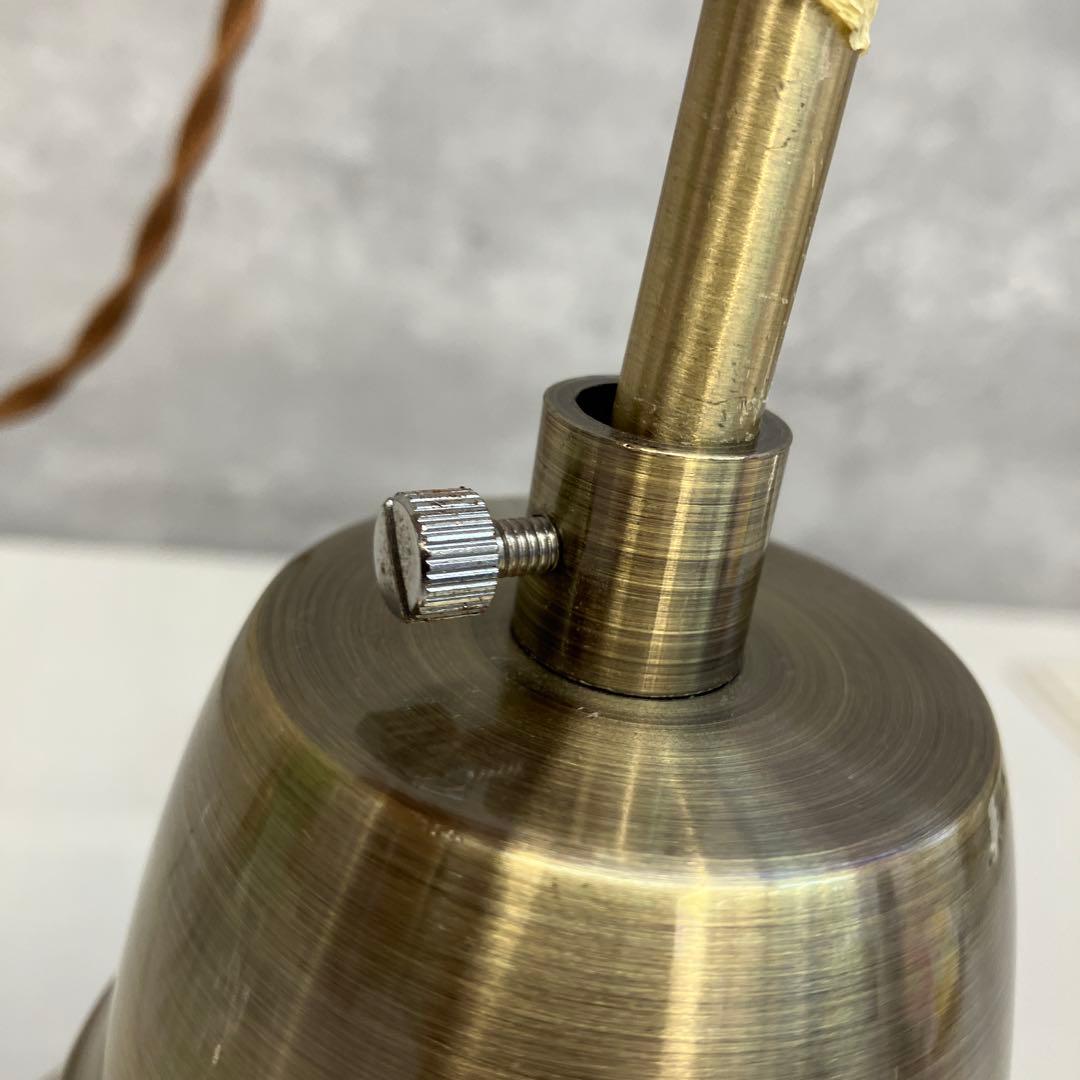 昭和レトロ アンティーク ペンダントライト 真鍮 ガラスシェード 照明器具