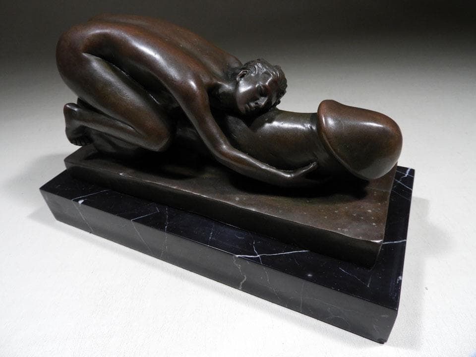 ●J.Mavchi 絶版作ブロンズ 大理石 銅像 男根 写実像 縁起物 春画