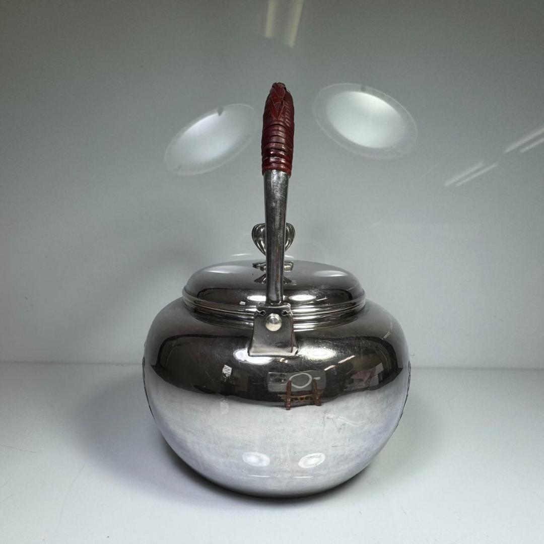 純銀製 急須 菊摘 銀瓶 煎茶道具 湯沸 純銀保証