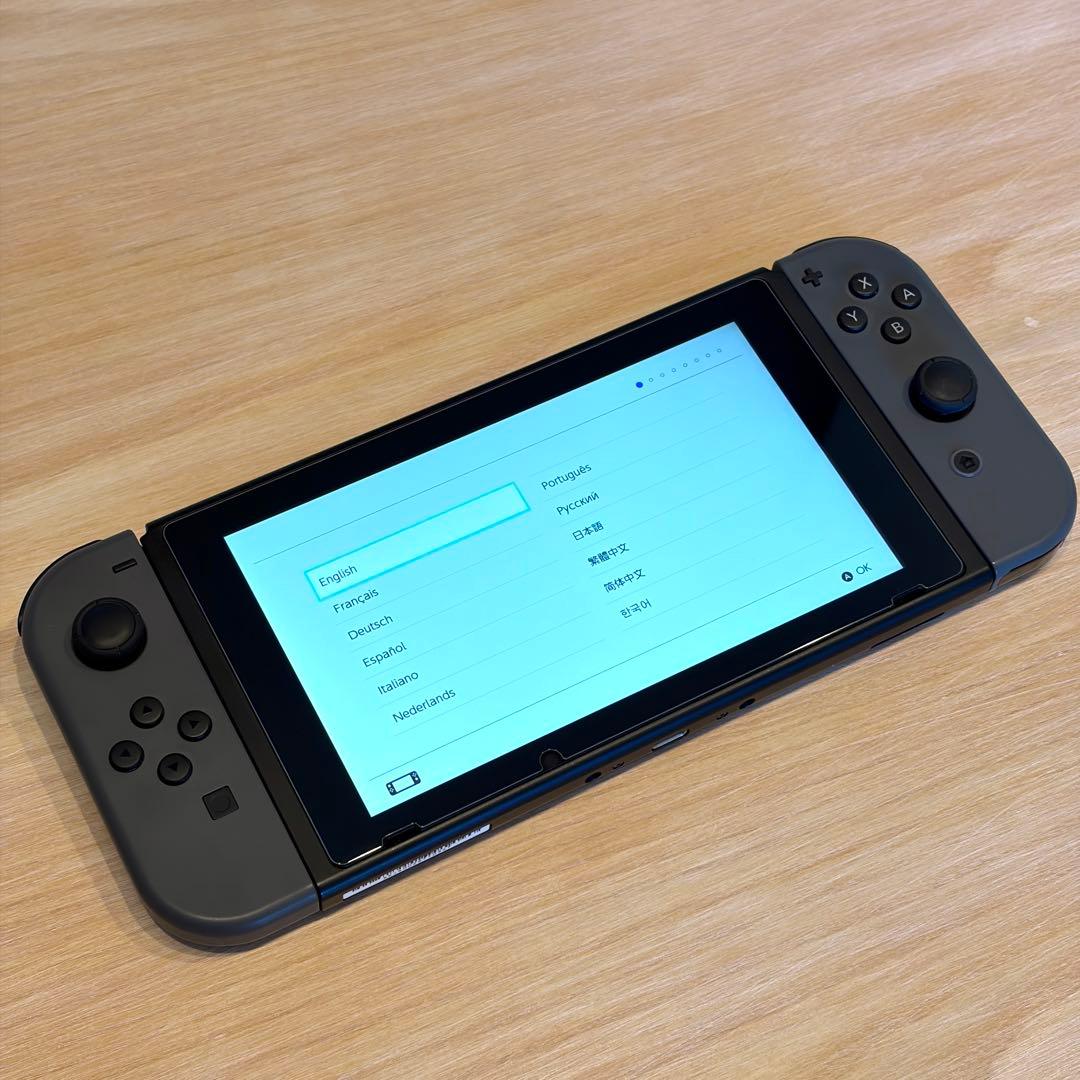 Nintendo Switch 本体 グレー+SDカード128GB,保護フィルム