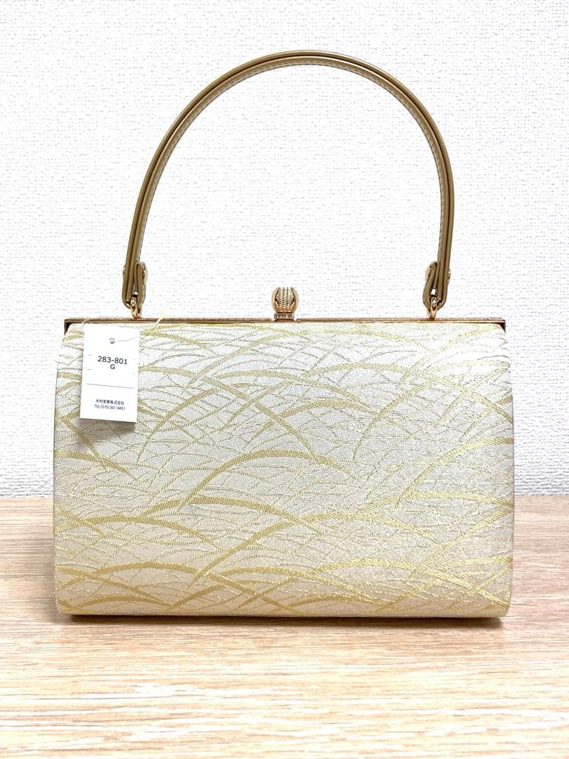 ☆新品未使用☆礼装用佐賀錦ゴールド系草履バッグセット　フリーサイズ