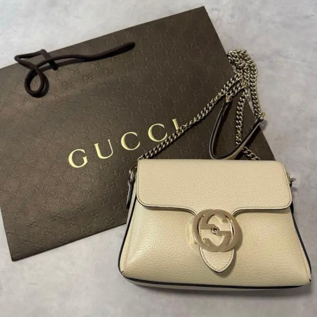GUCCI アイボリー ショルダーバッグ