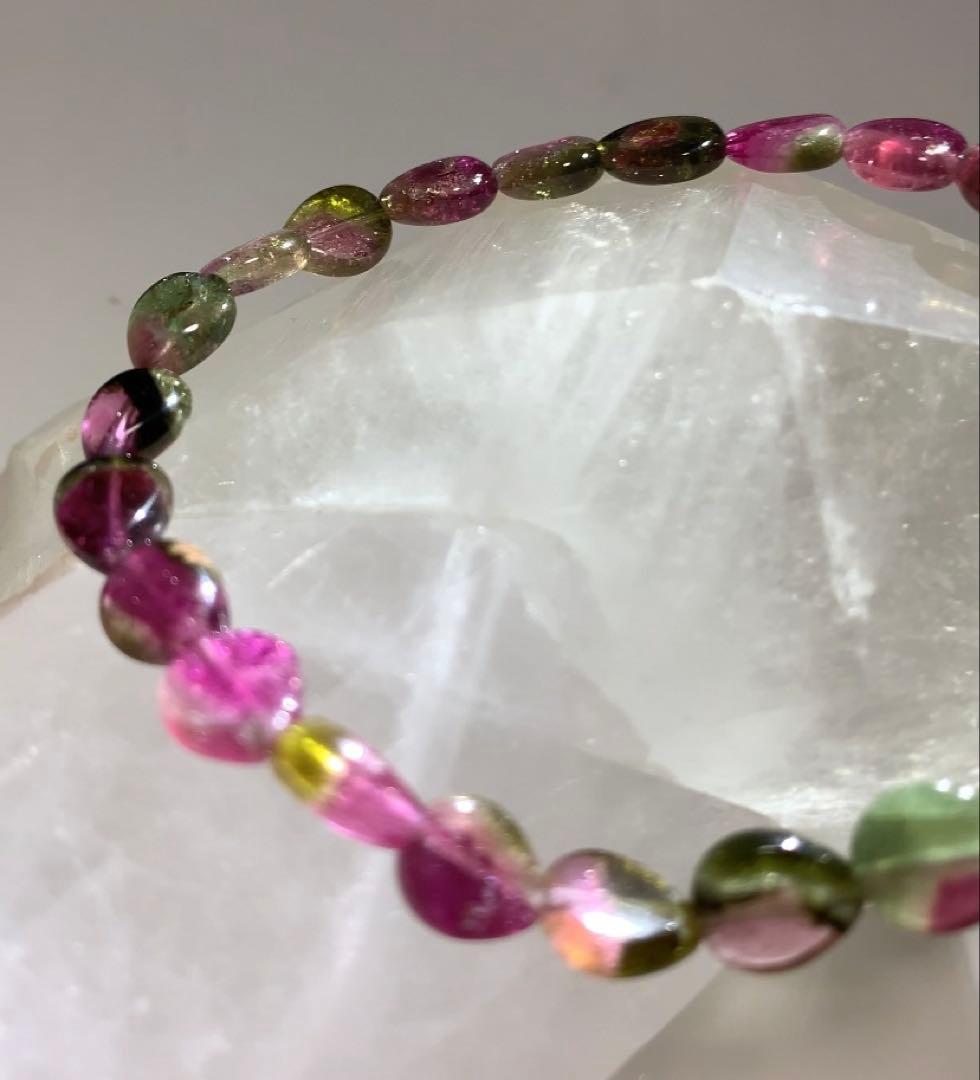 ★ユッキー様★ ウォーターメロントルマリン　雫型　ブレスレット　★高品質宝石質★