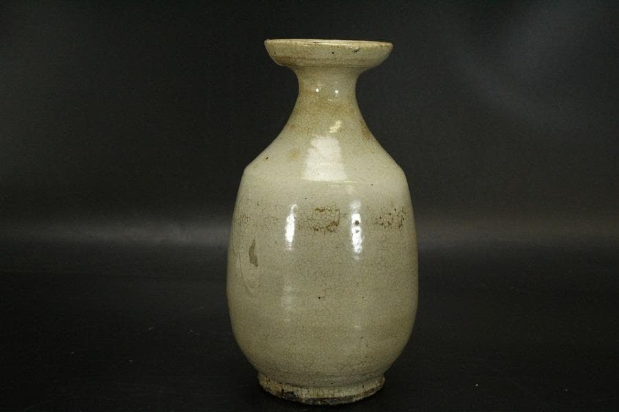 骨董 李朝 白磁 瓶 時代物(A445)