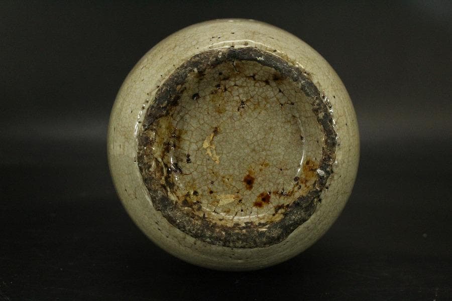 骨董 李朝 白磁 瓶 時代物(A445)