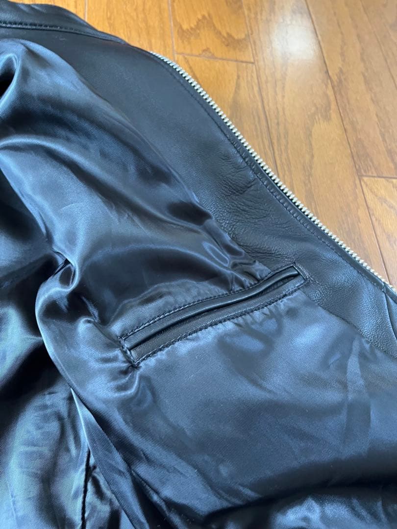 ◆shipsシップス　本革ラムレザージャケット　シングル黒L アローズビームス◆