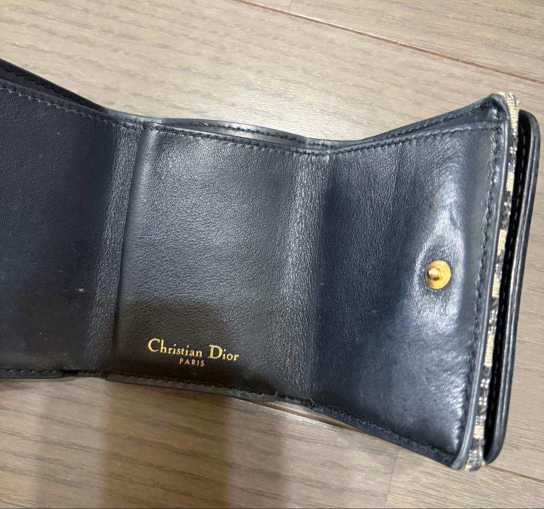 値下げ中！Dior 折りたたみ　コンパクトデニムロゴ入りトロッターミニウォレット