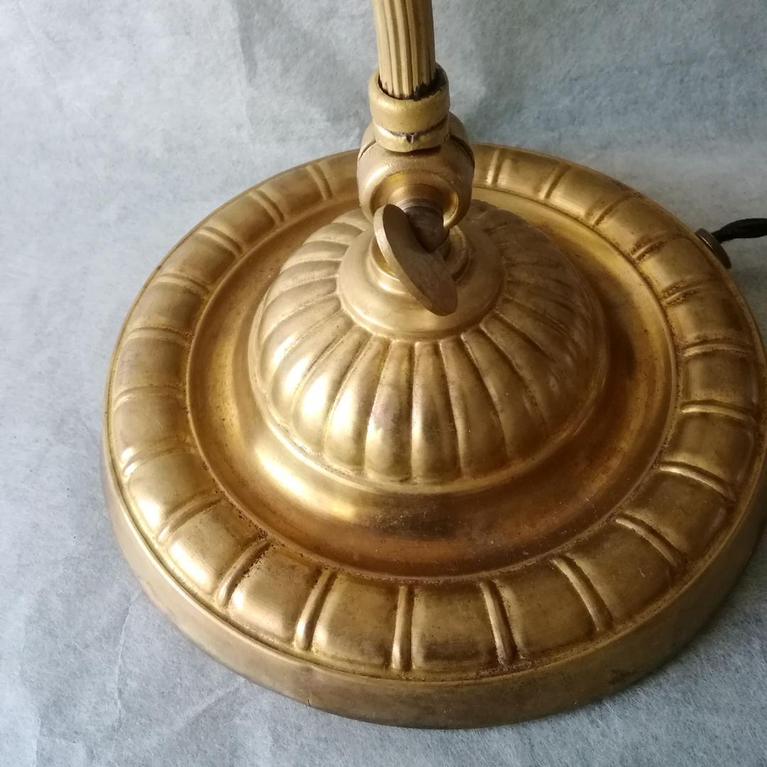 逸品　アール・デコ　テーブルデスクランプ　ウラン&オパルセントG真鍮　フランス