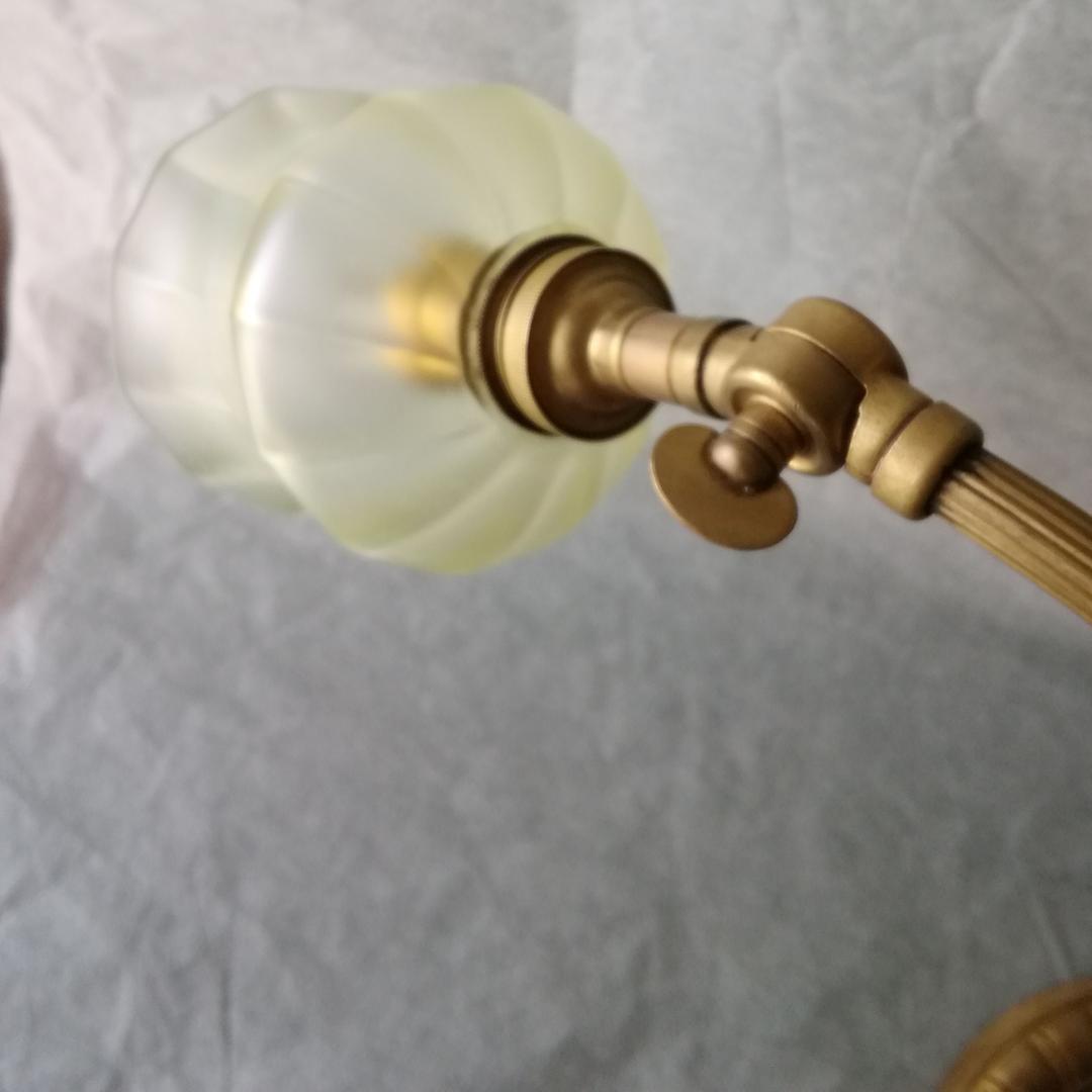 逸品　アール・デコ　テーブルデスクランプ　ウラン&オパルセントG真鍮　フランス