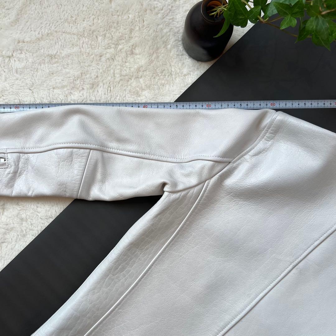 美品✨ VANQUISH レザーシングルライダースジャケット S ホワイト