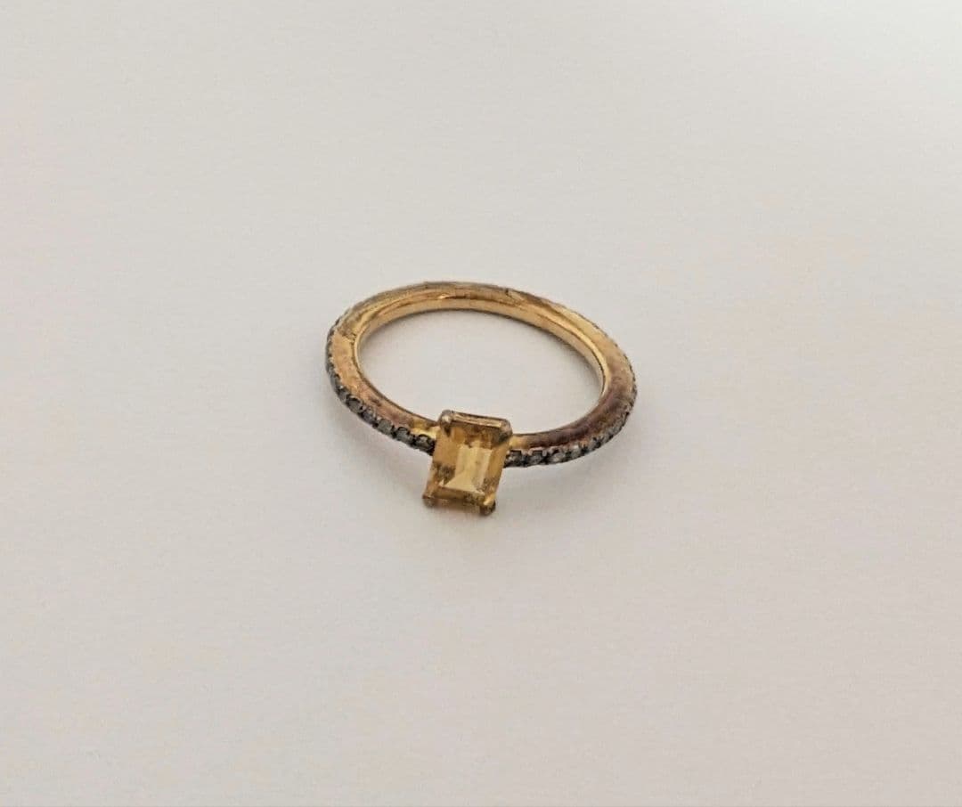 y*n様 artidaoud レクタングルシトリンパヴェダイヤモンドエタニティリ