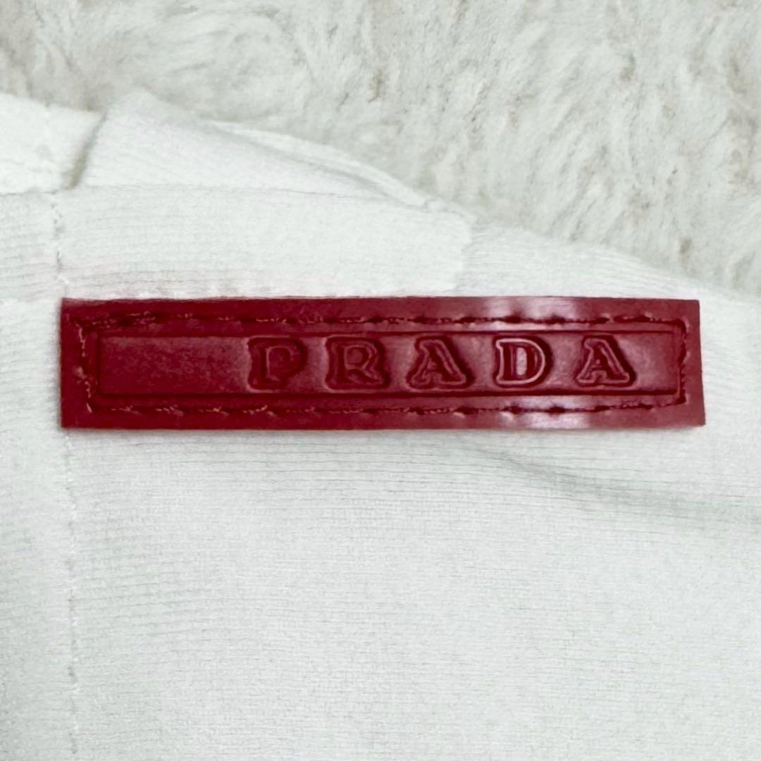 PRADA プラスポ 半袖 ポロシャツ ハーフジップ ゴールドライン ストレッチ