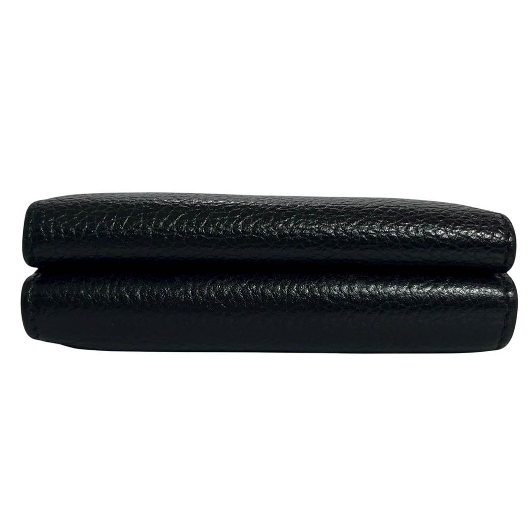 希少✨　バレンシアガ　三つ折り財布　ミニ財布　エブリデイ　レザー　ブラック　黒