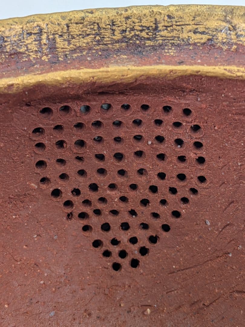 鈴木篤夫 備前焼 金彩備前宝瓶 四方桟共箱共布栞 手造り宝瓶 泡瓶 煎茶道具