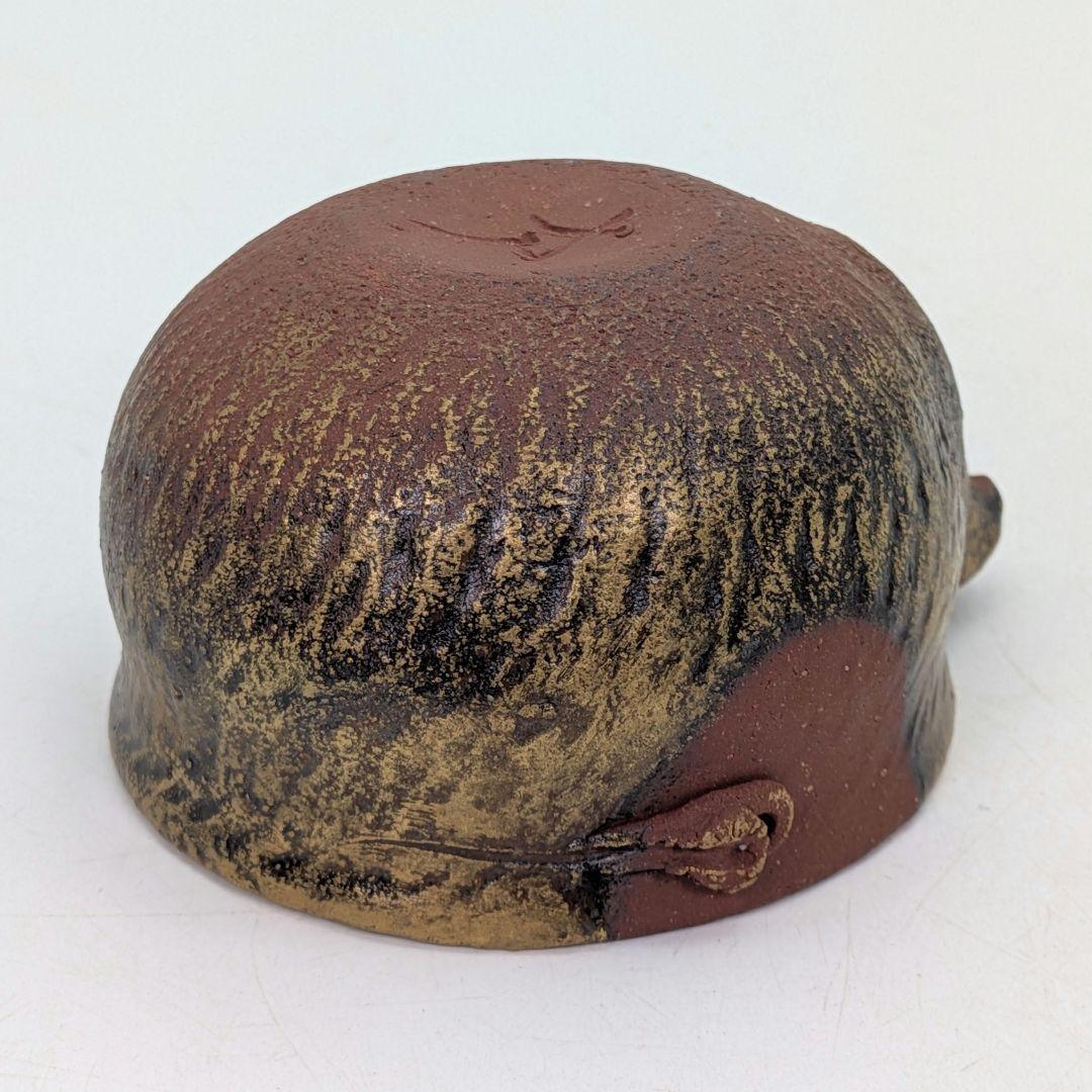 鈴木篤夫 備前焼 金彩備前宝瓶 四方桟共箱共布栞 手造り宝瓶 泡瓶 煎茶道具