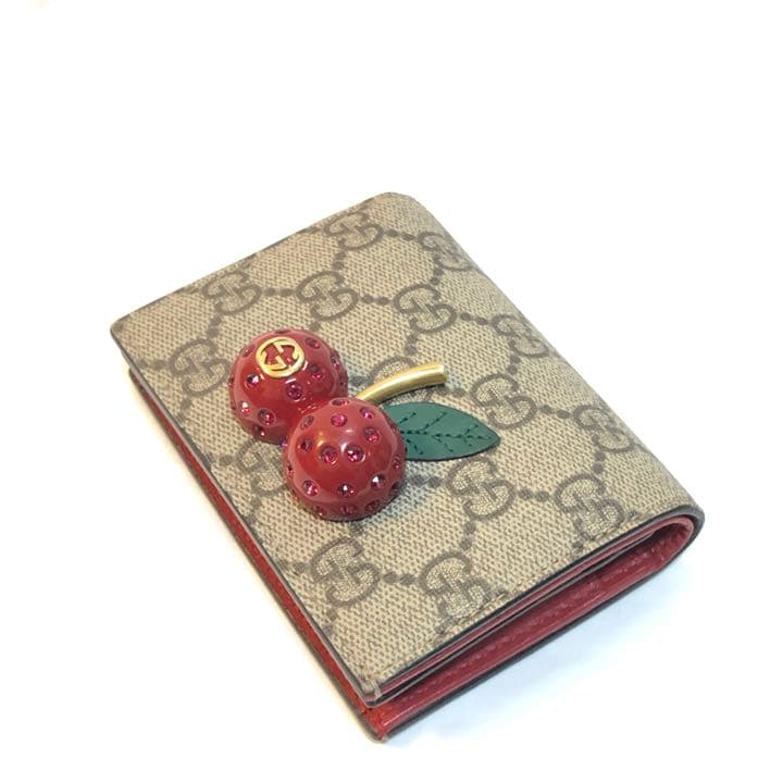 GUCCI グッチ GG スプリーム チェリー コンパクト財布