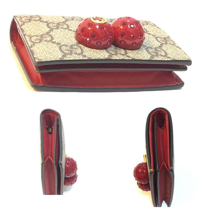 GUCCI グッチ GG スプリーム チェリー コンパクト財布
