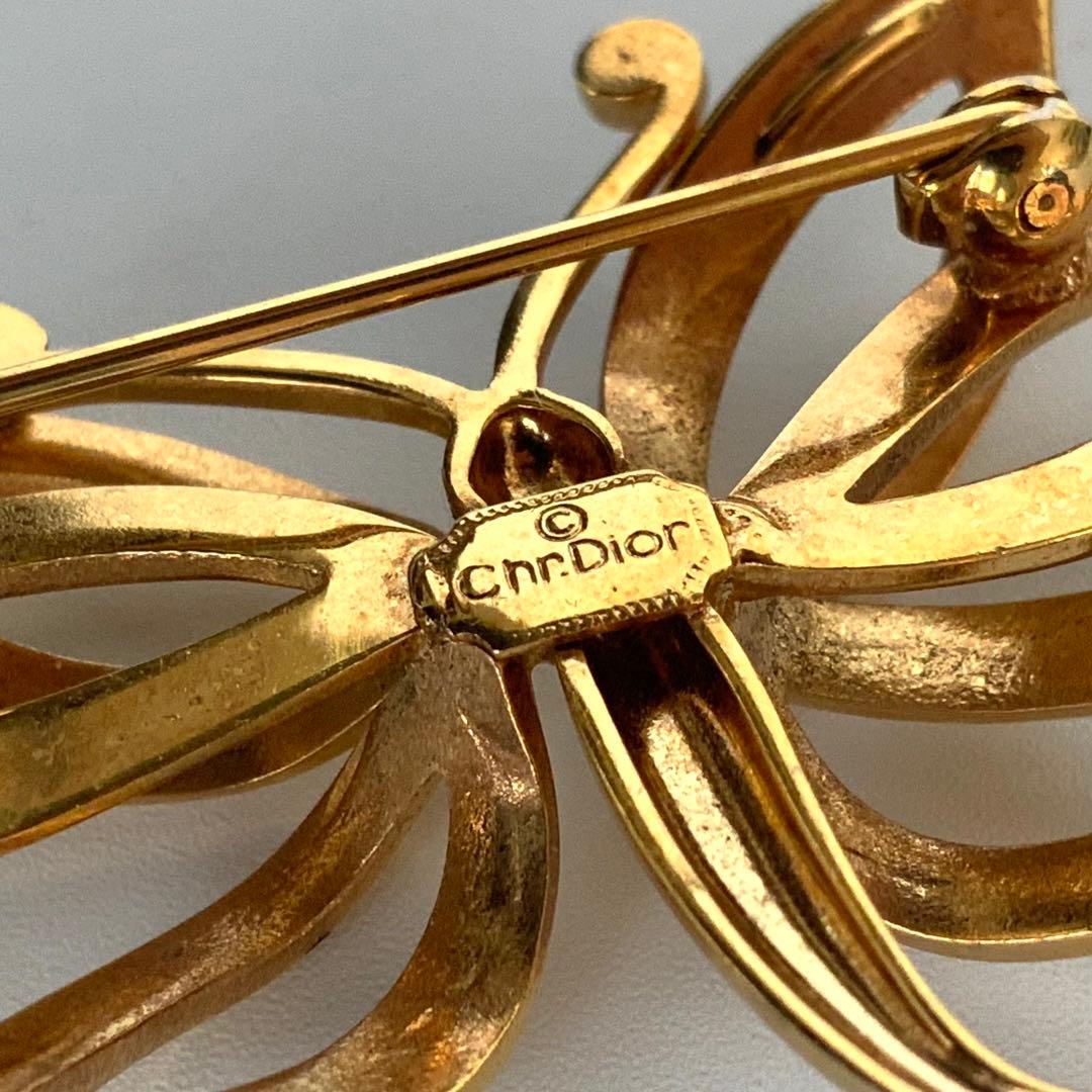 M4946 クリスチャンディオール ブローチ 蝶 バタフライ ラインストーン