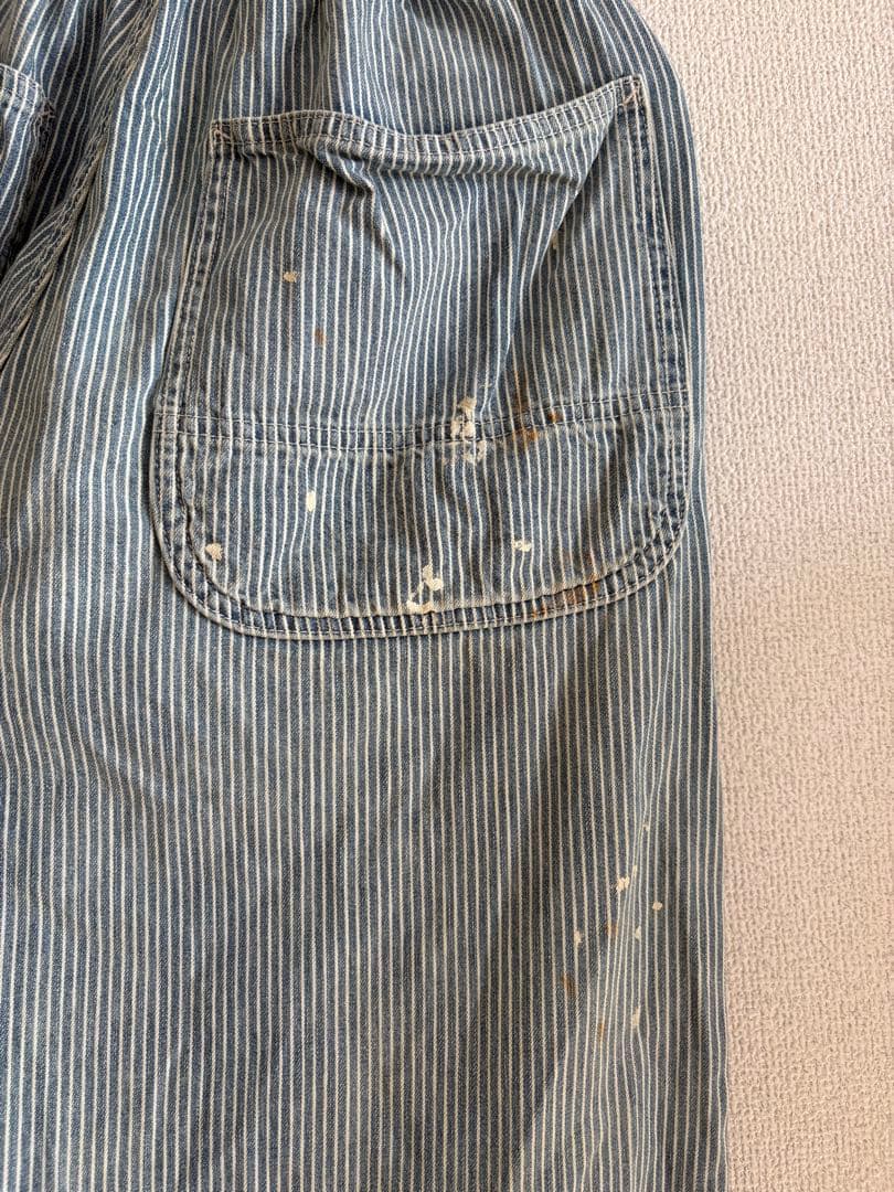 デニムダンガリー DENIM DUNGAREE ヒッコリーリメイクパンツ 01