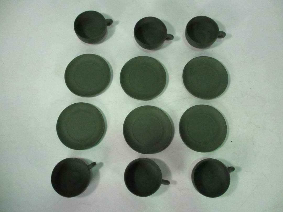 急須　宝瓶　中国宜興　紫砂壷　朱泥　民国緑「紫雲館製」計１３点　未使用　煎茶道具