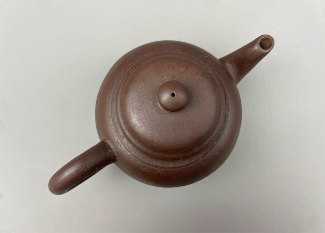 朱泥急須 漢詩山水紋刻 後手急須 煎茶道具 紫砂壷 茶壺 茶器 唐物 紫砂